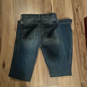 7 For All Mankind Women's Blue Straight Jeans